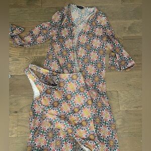 PLT pretty little thing 4 s swimsuit cover up pink blue yellow